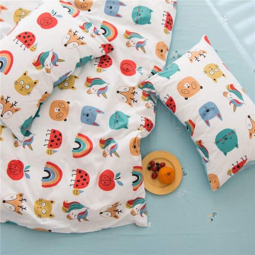  ORoa OROA Cute Kids Students Bedding Set 3 Pieces Reversible Cartoon Fish Pattern Duvet Cover Boys and Girls 100% Cotton Full Size (FullQueen, Dinosaur)