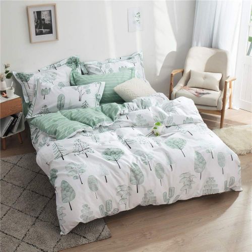  OTOB Cotton 100 Duvet Cover Queen Full Size Cartoon Animal Horse Butterfly Print for Kids Girls Toddler Teen, Soft Cozy Floral Horse Geometric Gingham Plaid Striped Bedding Sets Pi