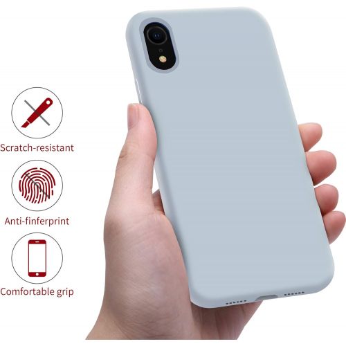  [아마존베스트]OTOFLY Compatible with iPhone XR Case 6.1 inch,[Silky and Soft Touch Series] Premium Soft Liquid Silicone Rubber Full-Body Protective Bumper Case for iPhone XR (Baby Blue)