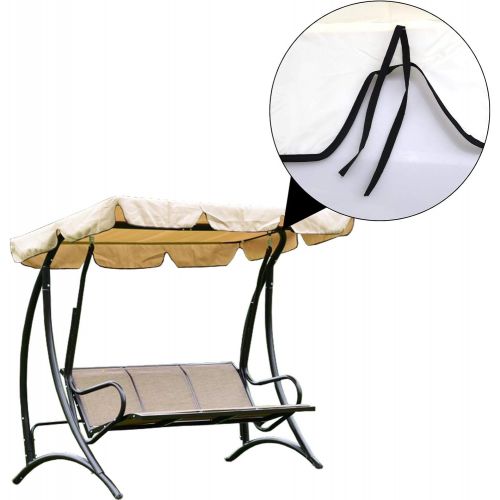  OTOTEC Hollywoodschaukel-Ersatz, wasserdichter Outdoor-Schaukel-Bezug fuer Hollywoodschaukel-Abdeckung, Sitzmoebel, strapazierfahiges Material, Beige, 169 x 115 cm