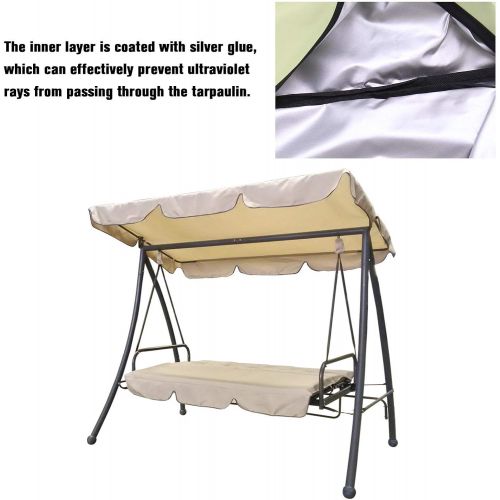  OTOTEC Hollywoodschaukel-Ersatz, wasserdichter Outdoor-Schaukel-Bezug fuer Hollywoodschaukel-Abdeckung, Sitzmoebel, strapazierfahiges Material, Beige, 169 x 115 cm