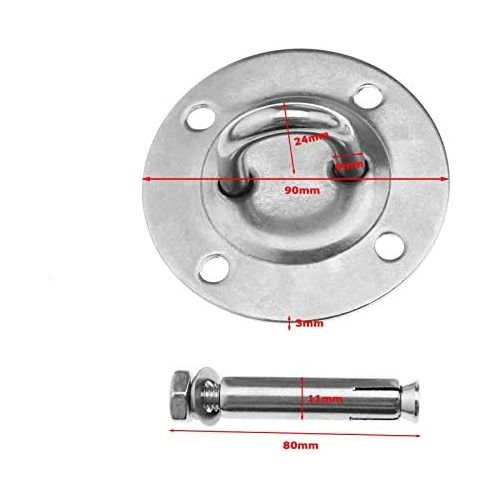  OTOTEC 2er Pack Sport Deckenhaken Kit mit Rostfreien Dehnschrauben Yoga Hangematten Schaukel Hangesessel Hangematte fuer Innen Aussenbereich