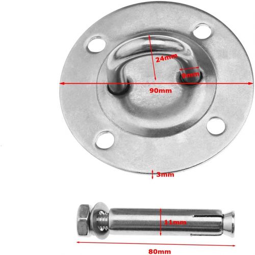  OTOTEC 2er Pack Sport Deckenhaken Kit mit Rostfreien Dehnschrauben Yoga Hangematten Schaukel Hangesessel Hangematte fuer Innen Aussenbereich