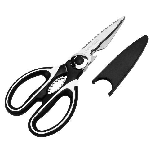  OTOWARE Kitchen Shears：OTOware Ultra Sharp Premium Heavy Duty Kitchen Shears and Multi Purpose Scissors with Blade Cover (Large)