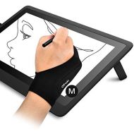 [아마존베스트]OTraki Anti-fouling Gloves 2 Pack Palm Rejection Glove Two Fingers Thickening Gloves 2 Finger Gloves Drawing for Graphic Tablet, iPad, Display, Art Painting, Surface Protection M (