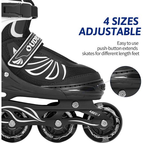  OUDEW Ajustable Inline Skates for Women Men Kids with Light Up Wheels, Outdoor Roller Blades for Girls Boys Adults