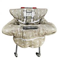 [아마존베스트]OUDI LINE 2-in-1 Shopping Cart Seat Cover Restaurant High Chair Cover for Infants Toddler and Baby Machine Washable and Waterproof (Tan)