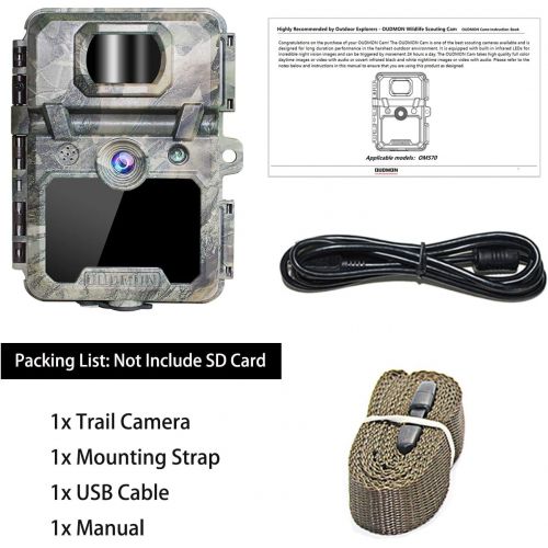  [아마존베스트]OUDMON Trail Game Camera, 16MP 1080P Hunting Cam for Wildlife with Night Vision Motion Activated and No Glow IR LEDs, Waterproof IP67