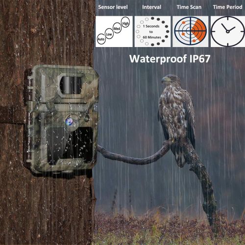  [아마존베스트]OUDMON Trail Game Camera, 16MP 1080P Hunting Cam for Wildlife with Night Vision Motion Activated and No Glow IR LEDs, Waterproof IP67