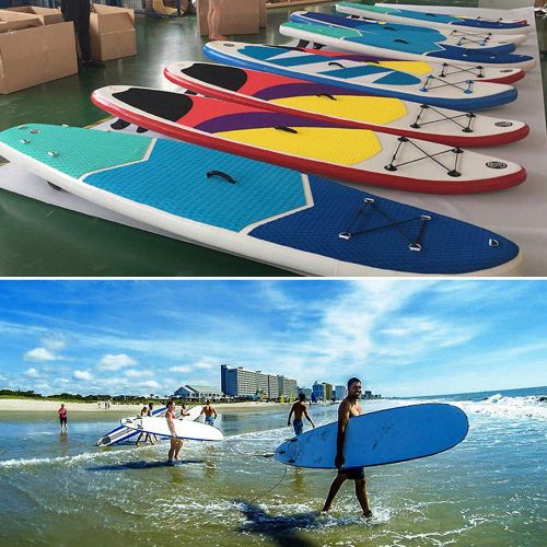  OUKANING HanseMay 10 Aufblasbare Stand Up Paddle Board, Paddeln Surfbrett Paddel einstellbar mit Ruder und Rucksack