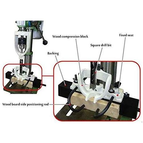  [아마존베스트]OUKANING Tenoning Machine Tool Chisel Mortising Mortise Locator Set Attachment for Drilling Machine