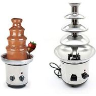 [아마존베스트]Oukaning 4Tiers Party Hotel Commercial 24Chocolate Fondue Fountain Machine Professional Chocolate Fountain Stainless Steel