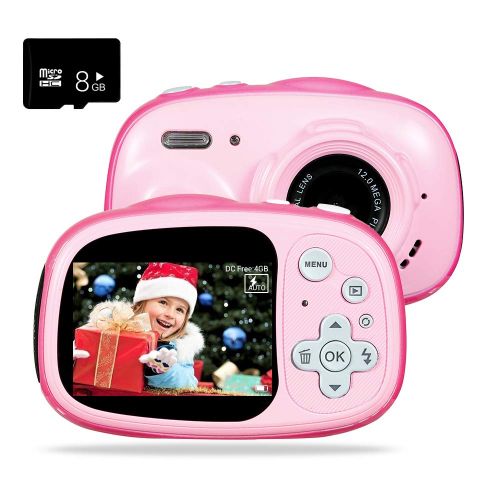  OUKITEL Q1 Waterproof Kid Camera Digital Video Camcorder Creative Toy Camera Rechargeable with 8G Micro SD 2.0” IPS HP Screen a Gift for 3-12 Year Old Boys and Girls Outdoor Play,