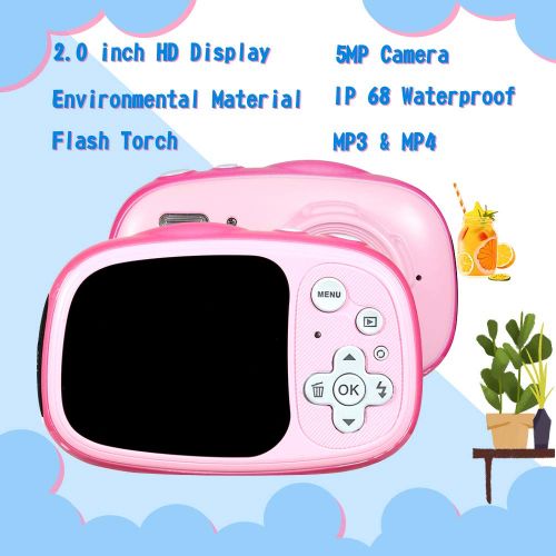  OUKITEL Q1 Waterproof Kid Camera Digital Video Camcorder Creative Toy Camera Rechargeable with 8G Micro SD 2.0” IPS HP Screen a Gift for 3-12 Year Old Boys and Girls Outdoor Play,