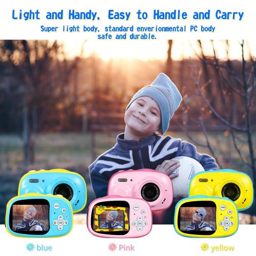  OUKITEL Q1 Waterproof Kid Camera Digital Video Camcorder Creative Toy Camera Rechargeable with 8G Micro SD 2.0” IPS HP Screen a Gift for 3-12 Year Old Boys and Girls Outdoor Play,