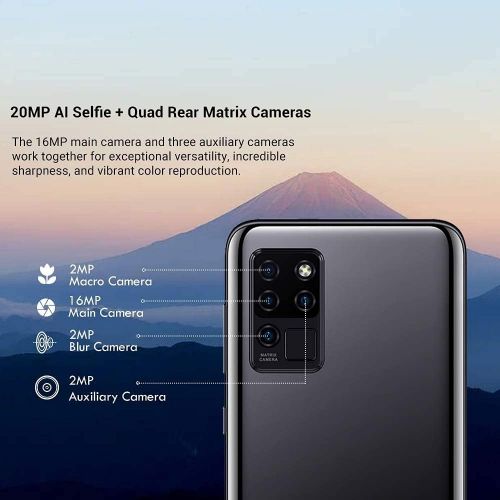  [아마존베스트]OUKITEL C21 Unlocked Smartphone, Android 10 Unlocked Cell Phone with Dual Sim 64GB/4GB 20MP Selfie Helio P60 6.4 FHD+ Octa Core 4000mAh Face ID + Fingerprint GSM 4G, GPS, Bluetooth