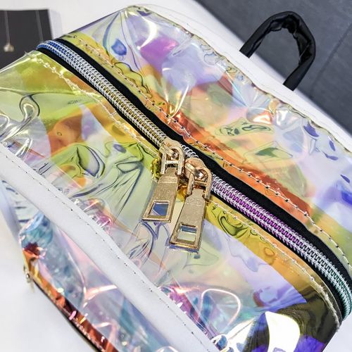  OULII Transparent Backpack Casual Backpack Student School Daypack Travel Caming Bag for Women Girls