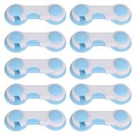 OULII 20pcs Blue Adhesive Kids Baby Child Safety Cabinet Door Fridge Drawer Cupboard Locks