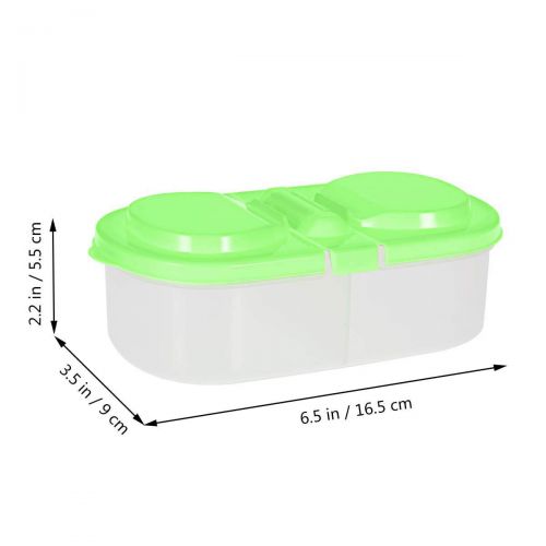  OUNONA 4pcs 2 Grid Reusable Plastic Food Storage Containers with Lids,Refrigerator Crisper Box Fresh Fruit Snacks Storage Box（Color Random）