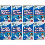 OUT! Disposable Male Dog Diapers | Ultra-Absorbent, Leak-Proof Disposable Wraps | 8 Packs (96 Total Diapers)