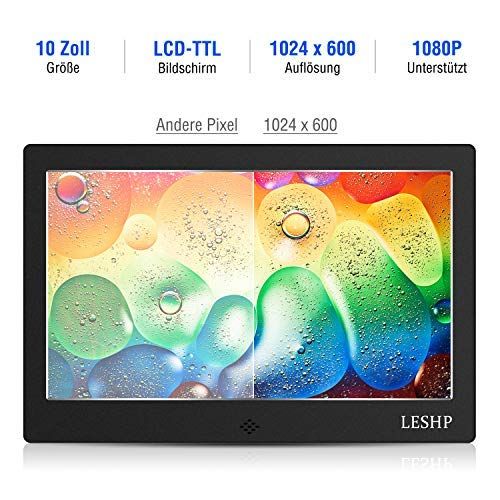  [아마존 핫딜]  [아마존핫딜]Digitaler Bilderrahmen 10 Zoll, OUTAD HD LCD Display mit Eingebauter Lautsprecher/Kalender/Uhr Funktion, Unterstuetzt 1080P Video/Foto/Musik Player, Auto on/Off Timer, mit Fernbedie