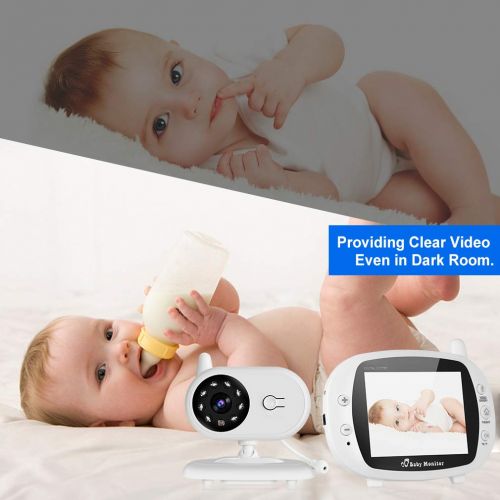  [아마존 핫딜]  [아마존핫딜]Video-Babyphone mit Kamera, OUTAD Baby Monitor/Baby UEberwachungskamera, mit 3.5 LCD Display(Sound-aktivieren), Nachtsichtkamera,Temperaturueberwachung, Einziehbare Antenne, ECO-Mode