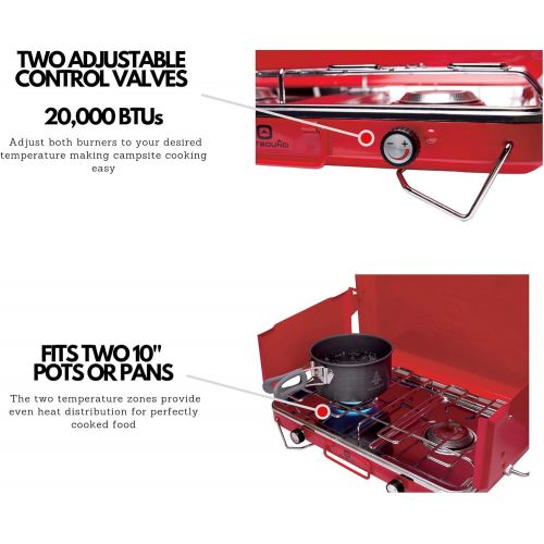  [아마존 핫딜]  [아마존핫딜]Outbound Camping Stove | Portable Propane Gas Stove 2 Burners | Perfect Camp Stove for Backpacking, Camping, Fishing, and Outdoor Cooking