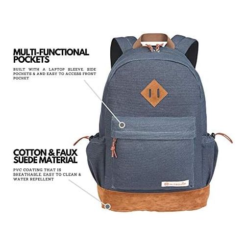  [아마존베스트]OUTBOUND Outbound Canvas Backpack | School Backpack for Boys and Girls | Perfect for Kids, Students or Everyday Use | 17.7 Inch | Gray