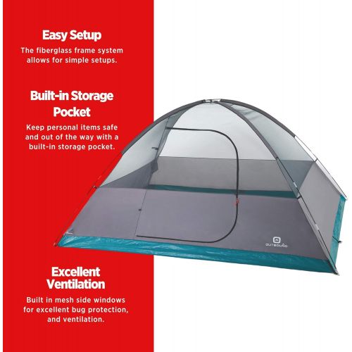  Outbound 8-Person Dome Tent for Camping with Carry Bag and Rainfly Eclipse Sun Blocking Technology Water Resistant 3 Season Grey/White