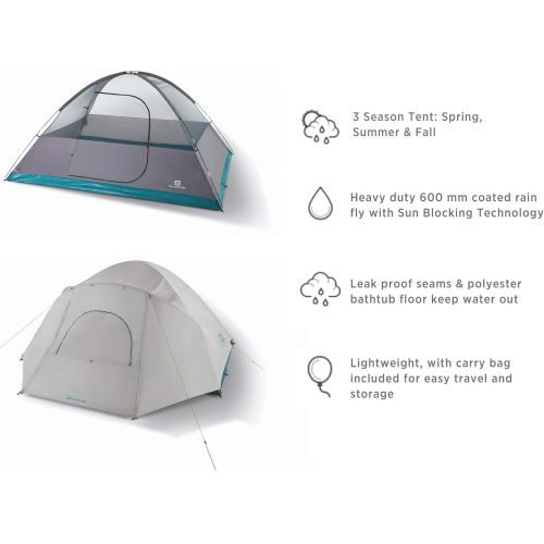  Outbound 8-Person Dome Tent for Camping with Carry Bag and Rainfly Eclipse Sun Blocking Technology Water Resistant 3 Season Grey/White