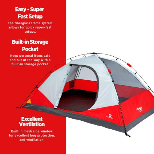  Outbound Instant Pop up Tent for Camping with Carry Bag and Rainfly | Water Resistant | 3 Season | Dome & Cabin Tents, 5, 6, 8, and 10-Person