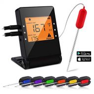 OUTCAMER Bluetooth Digital Meat Thermometer, Wireless Instant Read BBQ Meat Thermometer for Grilling, Smart with 6 Stainless Steel Probes Remoted Monitor for Cooking Smoker Oven Kitchen, Su