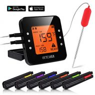 OUTCAMER Bluetooth Digital Meat Thermometer, Wireless Instant Read BBQ Meat Thermometer for Grilling, Smart with 6 Stainless Steel Probes Remoted Monitor for Cooking Smoker Oven Ki
