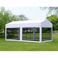 OUTDOOR LIVING SUNTIME 10 X 20 Easy Pop Up Canopy Party Tent Heavy Duty Garage Car Shelter, White-with Removable Sidewalls