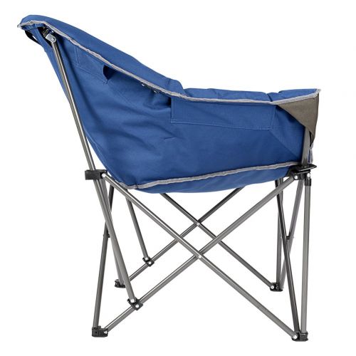  OUTDOOR LIVING SUNTIME Sofa Chair, Oversize Padded Moon Leisure Portable Stable Comfortable Folding Chair for Camping, Hiking, Carry Bag