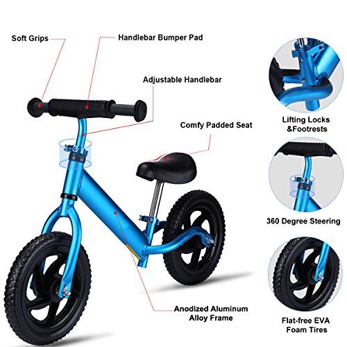  OUTON Balance Bike for Kids Aluminum Frame No Pedal Child Learning Bike 18 Month to 5 Years 4.3lbs