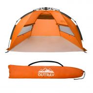 OUTRAV Outrav Pop Up Beach Tent - Quick and Easy Set Up, Family Size, Portable Sun and Water Shelter and Shade Canopy - for Fishing, Camping, Hiking and Outdoor Activities