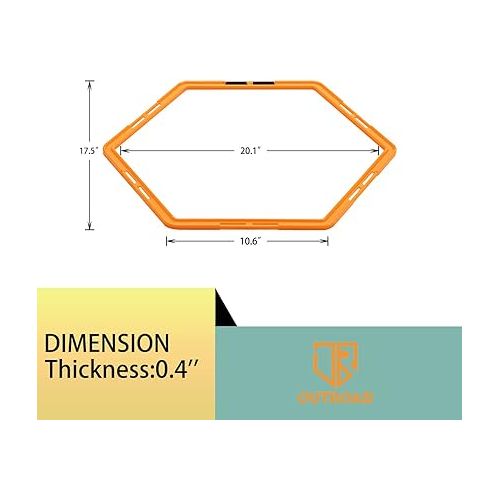  Outroad Speed Agility Training Ladder 6/12/30 Rings Set, Agility Footwork Training and Speed Hurdles Ladder, Fitness Equipment Sport Workout Home Gym