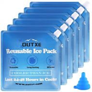 OUTXE Large Ice Pack for Cooler Long Lasting 4/6 Pack 10 * 10inch Reusable Cold Freezer Packs for Coolers