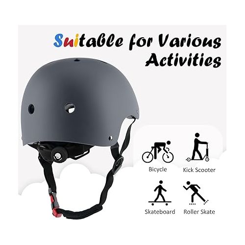  Kids Bike Helmet, Adjustable and Multi-Sport, from Toddler to Youth, 3 Sizes