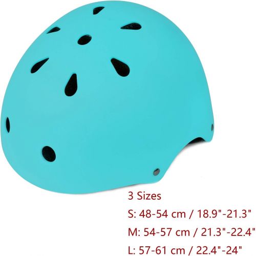  OUWOR Skateboard Bike Helmet CPSC Certified Lightweight Adjustable, Multi-Sport for Bicycle Cycling Skate Scooter, 3 Sizes