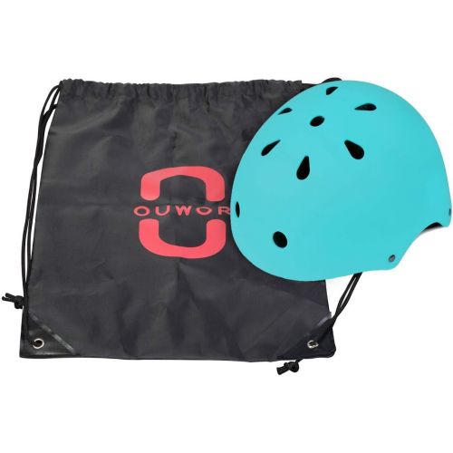  OUWOR Skateboard Bike Helmet CPSC Certified Lightweight Adjustable, Multi-Sport for Bicycle Cycling Skate Scooter, 3 Sizes