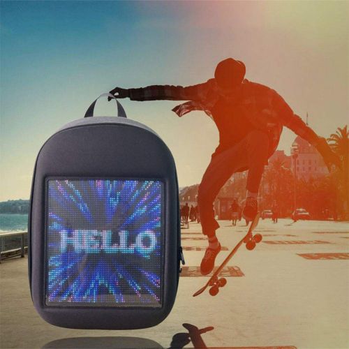  OUYAWEI Smart LED WiFi Advertising Backpack Wireless Dynamic Backpack Shoulder Bag with Advertising Screen Christmas Festival Gift