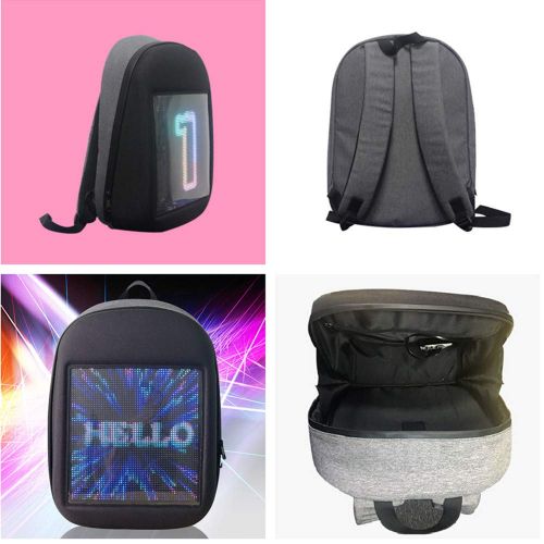  OUYAWEI Smart LED WiFi Advertising Backpack Wireless Dynamic Backpack Shoulder Bag with Advertising Screen Christmas Festival Gift