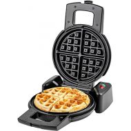 OVENTE Belgian Waffle Maker with Non-Stick Plates, 180° Rotating Function and Cool Touch Handle for Easy Single Flip, Perfect for Cooking 7” Classic Waffles for Breakfast or Snacks, Black WMF1440BR