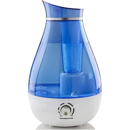  Ovente Ultrasonic Home Water Cool Air Mist Machine, Germ Free, 20 Watts, BPA Free, Humidifier with Blue Light Indicator, 2.5 Liter Refillable Water Tank, and Compact for Easy stora