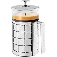 Ovente French Press 27 Ounce Coffee & Tea Maker, 4 Level Stainless Steel Filter System & Heat Resistant Borosilicate Glass, Portable Pitcher for Travel Gift Easy Clean Carafe w/ Sc