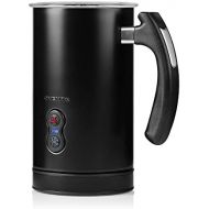 OVENTE Electric Frother with 4 Ounce Frothing and 8 Ounce Heating Capacity Stainless Steel Double Wall Insulated Milk Steamer for Hot Cocoa, Cappuccino, and More, Black (FR3608B)