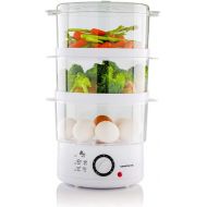 [아마존베스트]Ovente Electric Food Steamer 7.5 Quart with 3 Tier Stackable Portable BPA-Free Baskets for Cooking Vegetable and Fish, 400 Watt Power Countertop Steamer Fast Steaming with 60-Minut