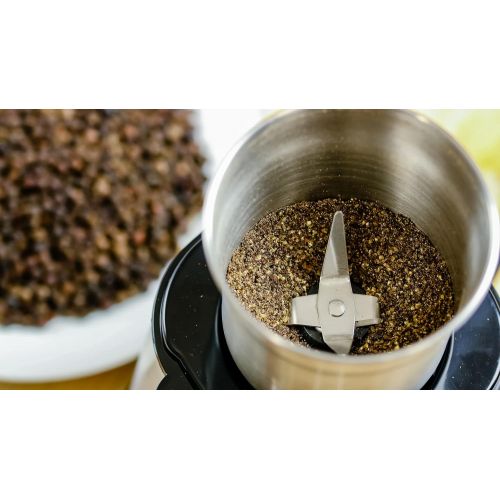  [아마존베스트]Ovente Stainless Steel Grinding Bowl with 4 Blade 2.1 Ounce, Easy to Clean, Grinder Attachment for CG620 Coffee Grinder, Perfect Grind for Coffee Beans, Nuts, and More, Silver ACPC